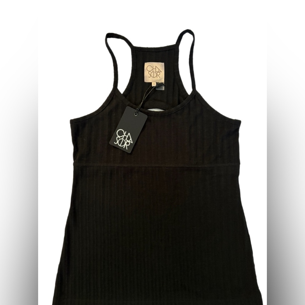 Chaser Black Tank Top Open Back Size Small NWT
